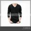 Custom Black T-Shirt Stock Lot/Bulk V-Neck T-Shirt for Promotion