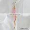 5 Nature Colours Glass Dangling Antic Gold Hoop Earrings