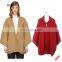 2017 wholesale winter ladies womens hooded oversized manmake wool poncho sweater