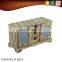 Rectangular cabinet box three drawers two grib weave bamboo decorative pattern cardboard storage box