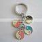 promotion round metal keychain embossed enamel