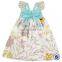 Halter Adorable Litter Girl Flutter Sleeve Floral Frock Cute Kids Stylish Girls Summer Dresses In Bulk