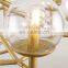 Hotel ceiling hanging Cluster gold circular uplight chandelier pendant light