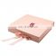 luxury custom logo cardboard paper wedding gift box magnet pink paper lash packaging boxes with ribbon
