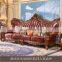 Classic Antique Furniture Hand Craved Wood Sofa Real Leather Couch Living Room Set