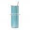 wholesale skinny glitter stainless steel insulated straight blank wine travel sublimation cup