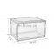 Amazon Hot PET Hard magnetic acrylic clear shoe box transparent stackable organizers plastic transparent shoe box