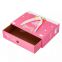 customized print paper pink gift box and bag