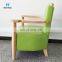 High Quality Hospital Furniture Rubber Wood Armrest and Frame Good Price Bedside Single Sofa for Clinic and Hospital Elderly Use