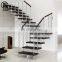 Modern straight  stairs staircase design indoor steel structure floating staircase luxury indoor metal stairs