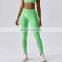 High Waist Seamless Ribbed Leggings Factory Supply Sports Women Fitness Four Way Stretch Pants