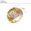 New Look Filigree Pattern Cubic Zircon Jewelry 2-Tone Plated Women Wedding Ring