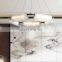 Modern minimalist alabaster chandelier villa hotel interior decoration LED lighting black metal chandelier