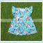 Latest style frozen elsa print girls summer dresses flutter sleeve dress for baby girl childrens boutique clothing dress