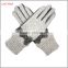 fashion women and gril Elegant gloves back grey and blue woolen and palm grey sheepskin leather gloves with bow