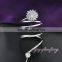 Adjustable size imitation jewelry white gold crystal finger chain ring bracelet