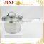 noble style nylon satin polished stainless steel milk pot with high arched lid induction bottom