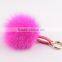 Fashion new custom Fox poms keychain ,Charms pendant for bag accesoory