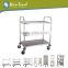 Quality Steel 2 tier Stainless Steel Trolley with Castors