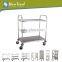 Quality Steel 2 tier Stainless Steel Trolley with Castors