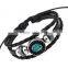 Lucky Bangle Space Series Metal Glass Gemstone Cuff Bracelet Punk Gothic Leather Bangle
