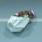 White glaze type style porcelain flower vase with red petals