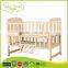 WBC-01B australia standard solid wood softextile baby crib attacged bed with anti-skid casters