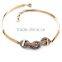 2015 Fall Winter Pave Rhinestone Chain Link Collar Necklace, Designer Pave Link Necklace