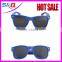 2015 cheap plastic pinhole sunglasses with sticker logo on lens