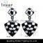 korean fashion accessories black and white triangle drop earrings jewelry for women fashion jewelry