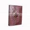 Animal Pattern Embossed Leather Journal Cover With Blue Stone