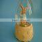 home decoration animal snow globe with resin rabbit statue.
