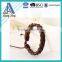 Fashion Wholesale Mens Bracelets Wrapped Genuine Leather Bracelet with Braided Rope