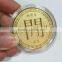 engraved casting technic souvenir coin with gold plated coin personalized