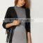 Jackets fashion women Tops Black Tassel Crop Jacket
