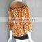 New fashion printed rabbit fur coat with real raccoon fur collar leopard print jacket fashion style