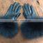 High Quality Sheepskin Leather Gloves With Fox Fur Trim Gloves
