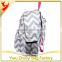 Light Gray and White Chevron Padded Shoulder Straps School Bags with Side Pocket