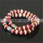 KJL-0090 Red Evil Eye Agate Beaded Bracelet,Fashion Natural Stone Golde Silver Buddha Men's Charm Bracelet Jewelry