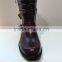 high quality heel black leather long wholesale knee high oots with zipper for women winter boots