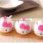 Creative Lovely Cartoon Kitty Style Ceramic Seasoning Spice Bowl Pot 3 in 1 Set With Spoon And Wooden Board