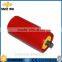 Rubber coated conveyor rollers, belt conveyor joint, belt conveyor for used tire recycling industry