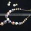 Rhinestone Crystal Multi Color Pearl Necklace EarringS Women Wedding Bridal Jewelry Set Gift