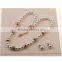 Crystal Shell Pearl Necklace Stud Earring Bridal Jewelry Set