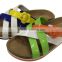 Colorful weave style kids cork sandals fashion flower buckle cork sandals