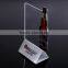 new premium customized acrylic plexiglass high clear acrylic menu holder with bottole shape