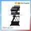 Modern Desing Black Tempered Glass Top Metal Frame Computer Desk