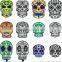 full colors and black animal heads temporary skulls tattoo for man arm