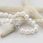 7-8mm white perfect full round real natural freshwater pearl bracelet