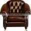 Oxblood Leather Chesterfield Armchair